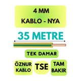 Avarson Öznur 4 MM NYA Kablo, 35 Metre, Sarı-Yeşil