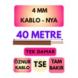 Avarson Öznur 4 MM NYA Kablo, 40 Metre, Kahverengi