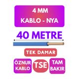 Avarson Öznur 4 MM NYA Kablo, 40 Metre, Mavi