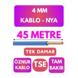 Avarson Öznur 4 MM NYA Kablo, 45 Metre, Mavi
