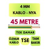 Avarson Öznur 4 MM NYA Kablo, 45 Metre, Sarı-Yeşil