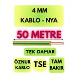 Avarson Öznur 4 MM NYA Kablo, 50 Metre, Sarı-Yeşil