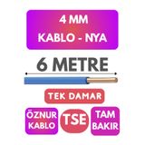 Avarson Öznur 4 MM NYA Kablo, 6 Metre, Mavi