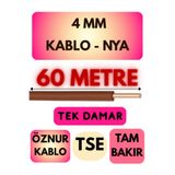 Avarson Öznur 4 MM NYA Kablo, 60 Metre, Kahverengi