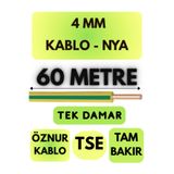 Avarson Öznur 4 MM NYA Kablo, 60 Metre, Sarı-Yeşil