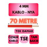 Avarson Öznur 4 MM NYA Kablo, 70 Metre, Kırmızı