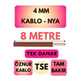Avarson Öznur 4 MM NYA Kablo, 8 Metre, Kahverengi