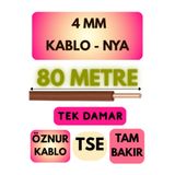 Avarson Öznur 4 MM NYA Kablo, 80 Metre, Kahverengi