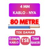 Avarson Öznur 4 MM NYA Kablo, 80 Metre, Mavi
