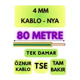 Avarson Öznur 4 MM NYA Kablo, 80 Metre, Sarı-Yeşil