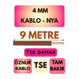 Avarson Öznur 4 MM NYA Kablo, 9 Metre, Kahverengi