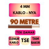 Avarson Öznur 4 MM NYA Kablo, 90 Metre, Kahverengi