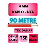 Avarson Öznur 4 MM NYA Kablo, 90 Metre, Kırmızı