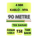 Avarson Öznur 4 MM NYA Kablo, 90 Metre, Sarı-Yeşil
