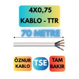 Avarson Öznur 4x0,75 TTR Kablo, 70 Metre, Beyaz