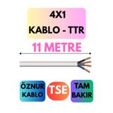Avarson Öznur 4x1 TTR Kablo, 11 Metre, Beyaz