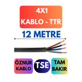Avarson Öznur 4x1 TTR Kablo, 12 Metre, Siyah