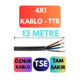 Avarson Öznur 4x1 TTR Kablo, 13 Metre, Siyah