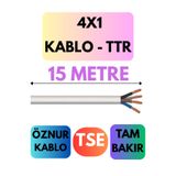 Avarson Öznur 4x1 TTR Kablo, 15 Metre, Beyaz