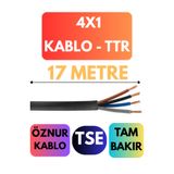 Avarson Öznur 4x1 TTR Kablo, 17 Metre, Siyah