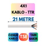 Avarson Öznur 4x1 TTR Kablo, 21 Metre, Beyaz