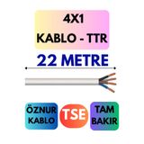 Avarson Öznur 4x1 TTR Kablo, 22 Metre, Beyaz