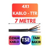 Avarson Öznur 4x1 TTR Kablo, 7 Metre, Siyah