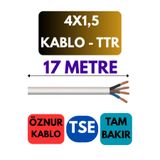 Avarson Öznur 4x1,5 TTR Kablo, 17 Metre, Beyaz