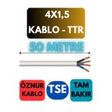 Avarson Öznur 4x1,5 TTR Kablo, 50 Metre, Beyaz