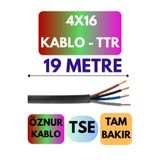 Avarson Öznur 4x16 TTR Kablo, 19 Metre, Siyah