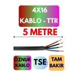 Avarson Öznur 4x16 TTR Kablo, 5 Metre, Siyah