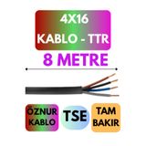 Avarson Öznur 4x16 TTR Kablo, 8 Metre, Siyah