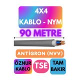 Avarson Öznur 4x4 Antigron (NYM) Kablo, 90 Metre, Gri