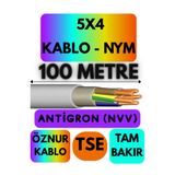 Avarson Öznur 5X4 Antigron NYM Kablo, 100 Metre, Gri