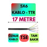 Avarson Öznur 5X6 TTR Kablo, 17 Metre, Siyah