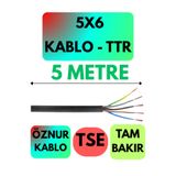 Avarson Öznur 5X6 TTR Kablo, 5 Metre, Siyah