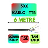 Avarson Öznur 5X6 TTR Kablo, 6 Metre, Siyah