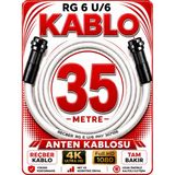 Avarson Reçber Anten Kablosu Rg 6 U/6 307156 Tam Bakır Beyaz - 35 METRE