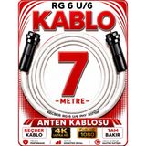 Avarson Reçber Anten Kablosu Rg 6 U/6 307156 Tam Bakır Beyaz - 7 METRE