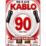 Avarson Reçber Anten Kablosu Rg 6 U/6 307156 Tam Bakır Beyaz - 90 METRE