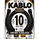 Avarson Reçber Rg 6 U/6 Phy-Hf Trishield Koaksiyel Uydu Kablosu 307093 - 10 METRE