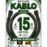 Avarson Reçber Rg 6 U/6 Phy-Hf Trishield Koaksiyel Uydu Kablosu 307093 - 15 METRE