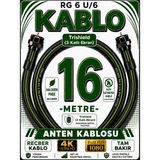 Avarson Reçber Rg 6 U/6 Phy-Hf Trishield Koaksiyel Uydu Kablosu 307093 - 16 METRE