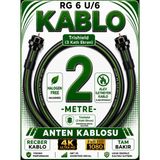 Avarson Reçber Rg 6 U/6 Phy-Hf Trishield Koaksiyel Uydu Kablosu 307093 - 2 METRE