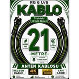 Avarson Reçber Rg 6 U/6 Phy-Hf Trishield Koaksiyel Uydu Kablosu 307093 - 21 METRE
