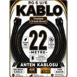 Avarson Reçber Rg 6 U/6 Phy-Hf Trishield Koaksiyel Uydu Kablosu 307093 - 22 METRE