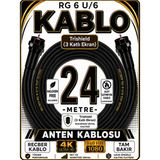 Avarson Reçber Rg 6 U/6 Phy-Hf Trishield Koaksiyel Uydu Kablosu 307093 - 24 METRE