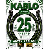Avarson Reçber Rg 6 U/6 Phy-Hf Trishield Koaksiyel Uydu Kablosu 307093 - 25 METRE