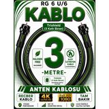 Avarson Reçber Rg 6 U/6 Phy-Hf Trishield Koaksiyel Uydu Kablosu 307093 - 3 METRE