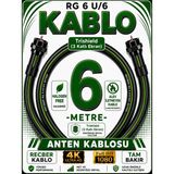Avarson Reçber Rg 6 U/6 Phy-Hf Trishield Koaksiyel Uydu Kablosu 307093 - 6 METRE